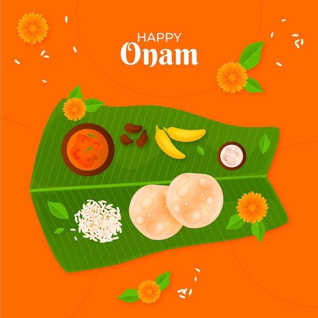 Realistic indian onam illustration