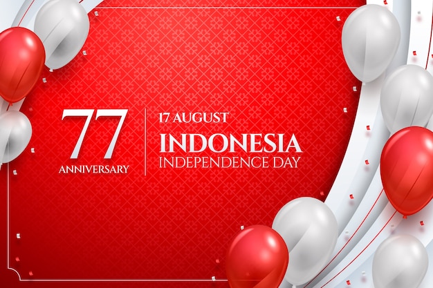 Realistic indonesia independence day background