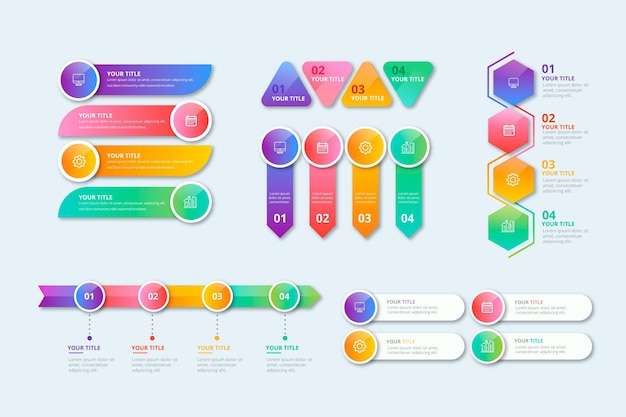 Realistic infographic element collection