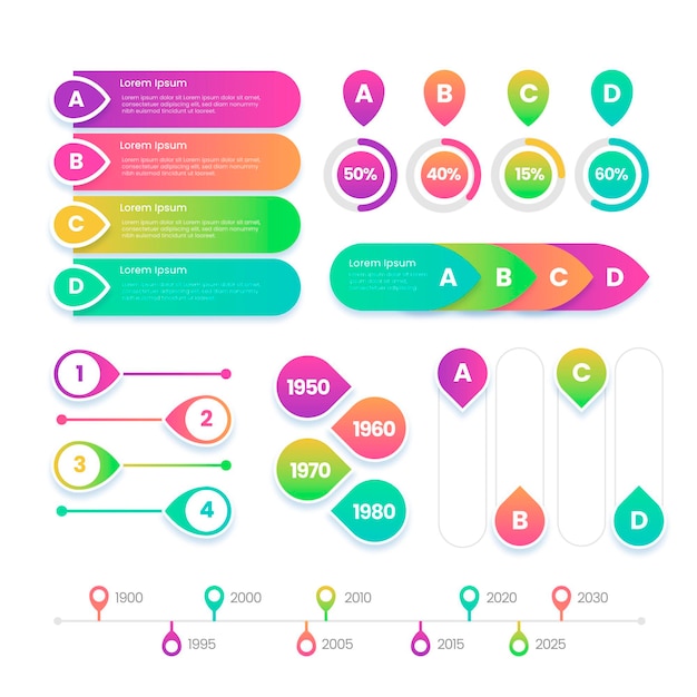 Free Vector realistic infographic element collection