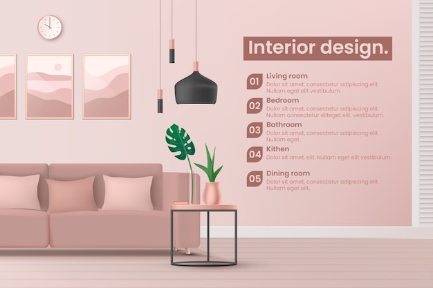 Free Vector realistic  interior design template