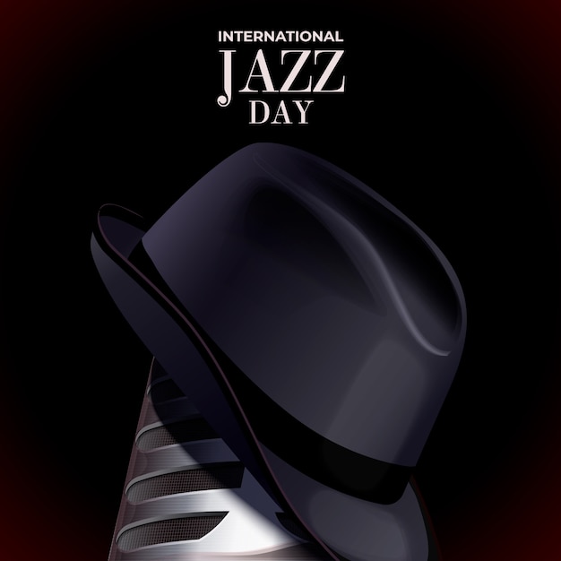 Free Vector realistic international jazz day and gentleman hat