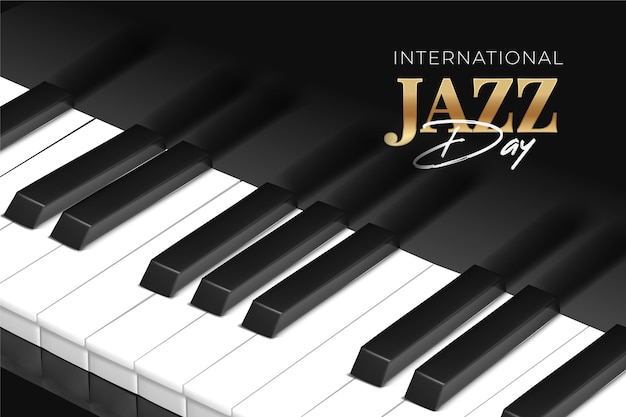 Realistic international jazz day illustration