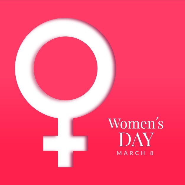 Realistic international women's day illustration with female symbol in paper style