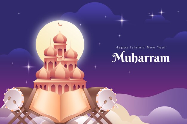 Realistic islamic new year background