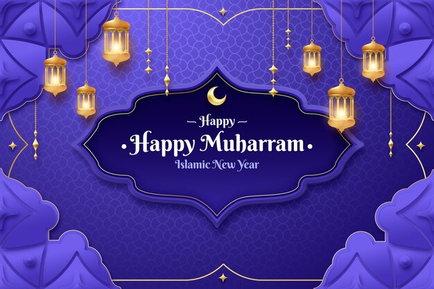 Realistic islamic new year background