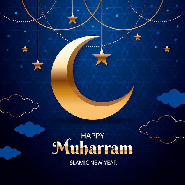 Realistic islamic new year concept