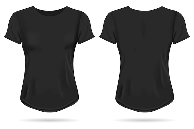 Realistic Isolated Female T Shirt Black