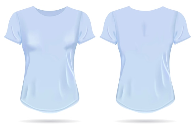 Free vector realistic isolated female t shirt light blue