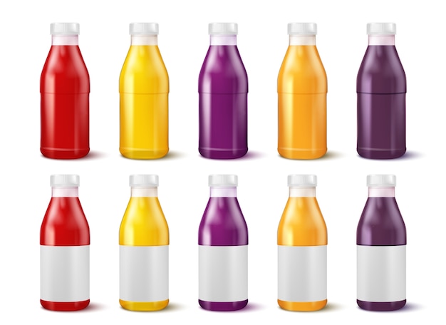 Free Vector realistic juice collection packaging