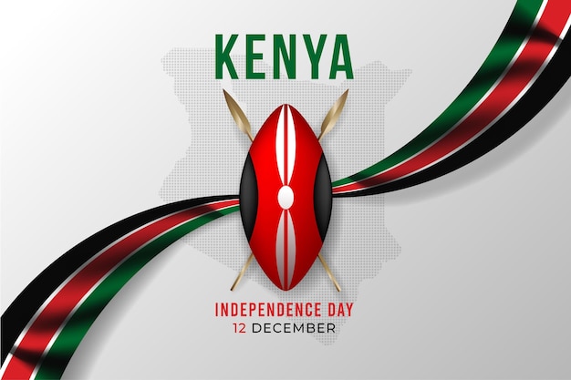 Free vector realistic kenya day with flag