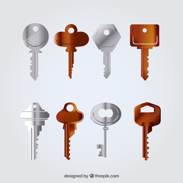 Free Vector realistic key collection