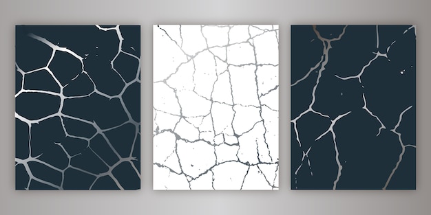 Realistic kintsugi cover collection