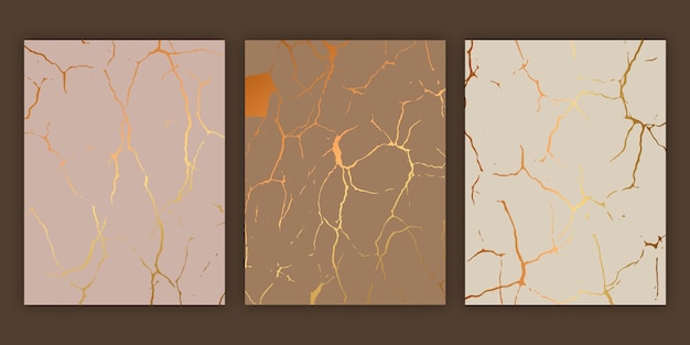 Free vector realistic kintsugi cover collection