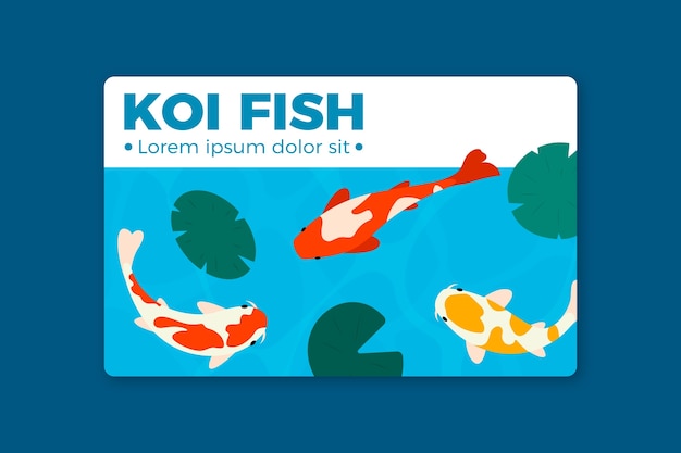 Realistic koi fish banner