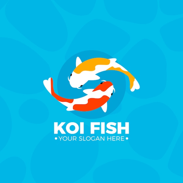 Realistic koi fish logo template