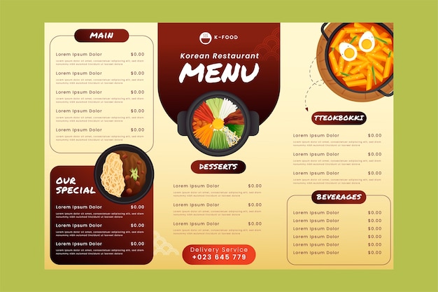 Free Vector realistic korean restaurant template