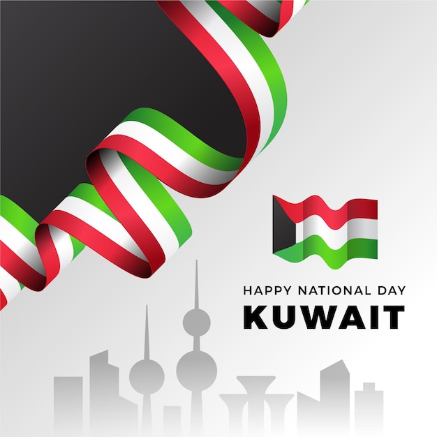 Free Vector realistic kuwait national day