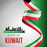 Free vector realistic kuwait national day