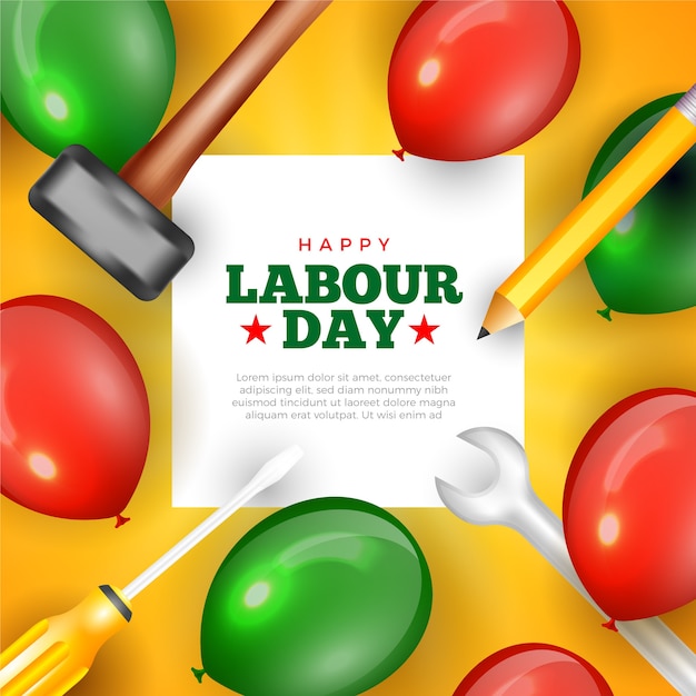 Realistic labour day concept