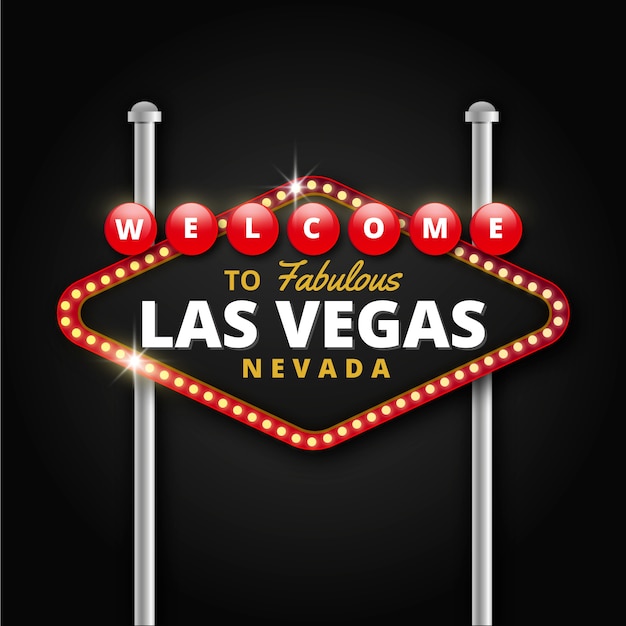 Free Vector realistic las vegas sign design