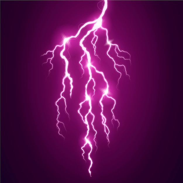 Realistic lightning effect with pink glow