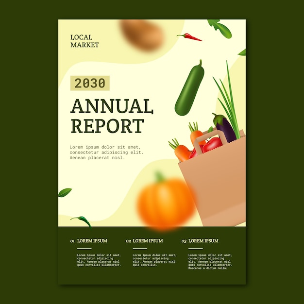 Realistic local market annual report template