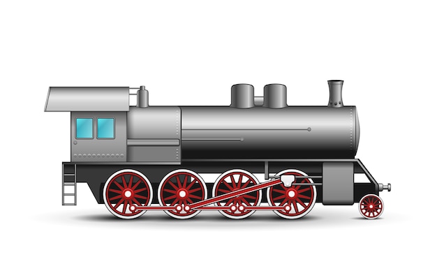 Realistic locomotive isolated