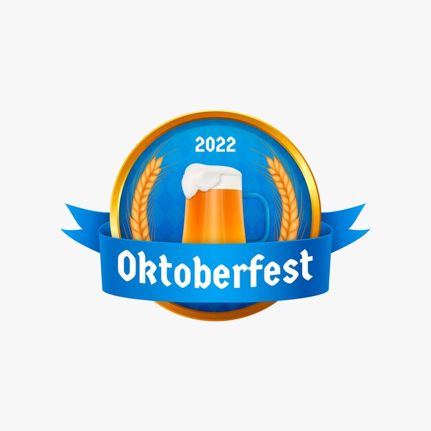 Realistic logo template for oktoberfest festival