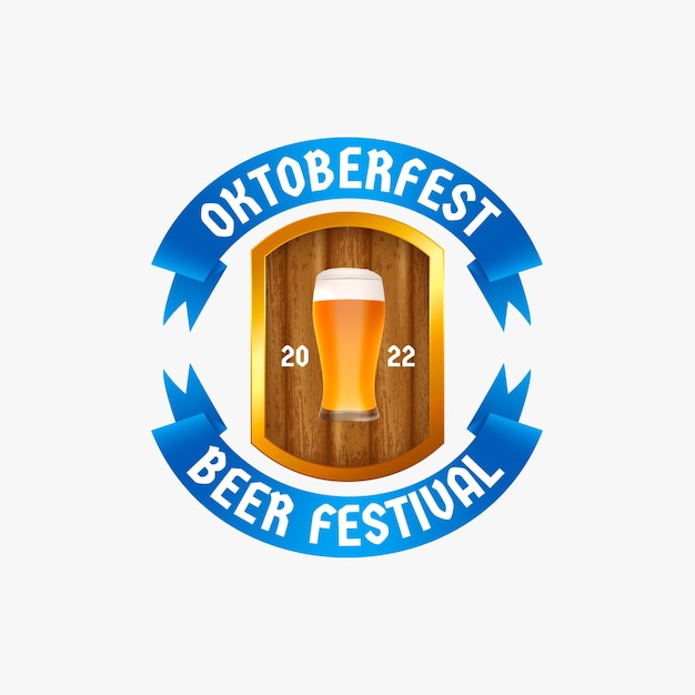 Realistic logo template for oktoberfest festival