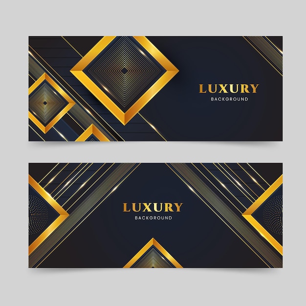 Realistic luxury banners design