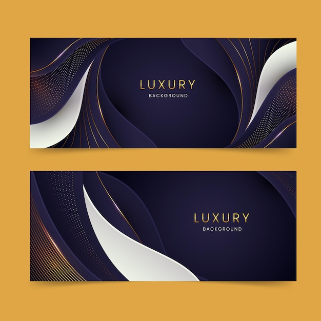 Free vector realistic luxury banners design