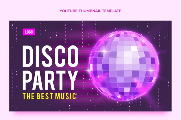 Realistic luxury disco party youtube thumbnail