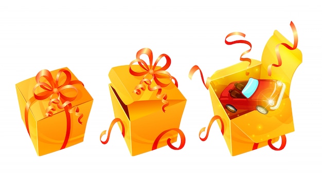 Free Vector realistic luxury gift boxes set