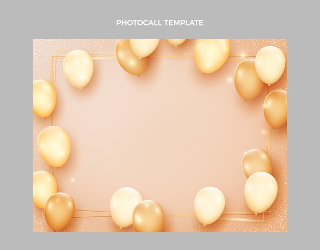 Free Vector realistic luxury golden birthday photocall