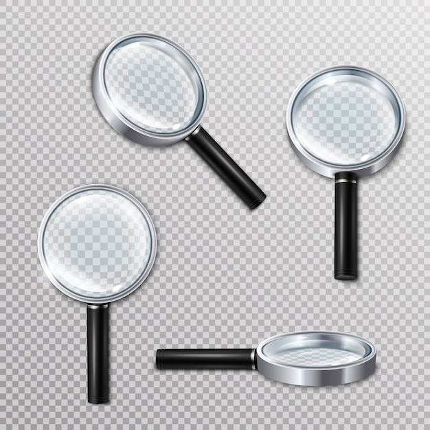 Free vector realistic magnifying glasses set