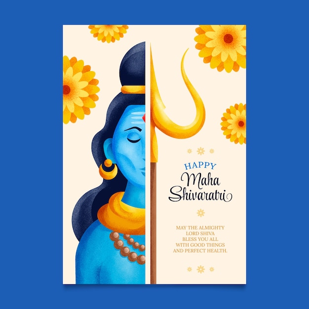 Free vector realistic maha shivaratri vertical poster template