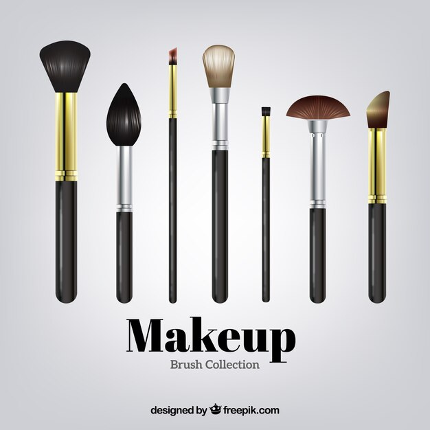 Realistic make up brush collection