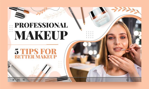 Realistic makeup artist youtube thumbnail template