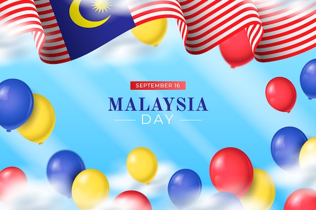 Realistic malaysia independence day background