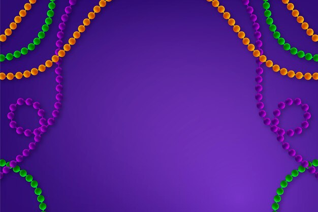 Realistic mardi gras beads