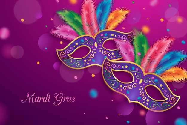 Realistic mardi gras concept