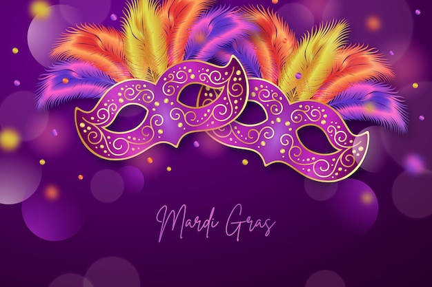 Realistic mardi gras concept