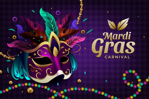 Realistic mardi gras fest background