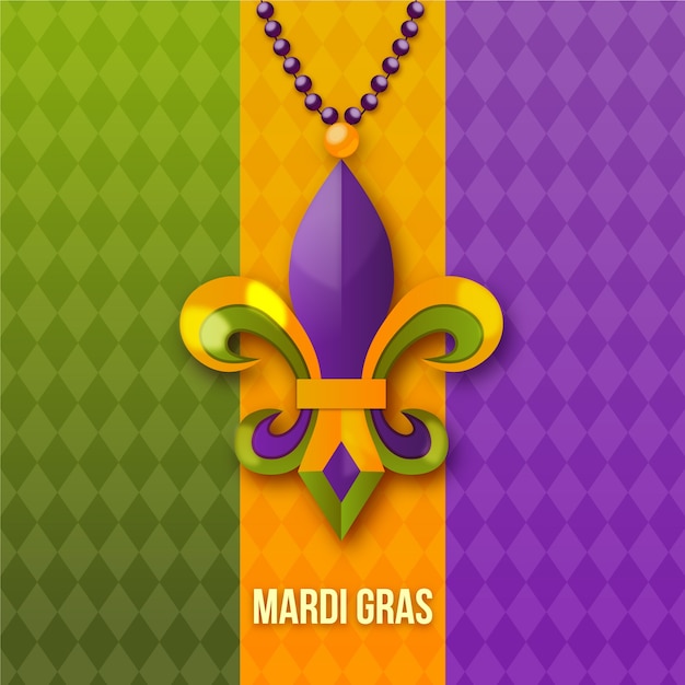 Realistic mardi gras illustration