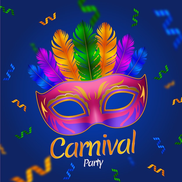 Realistic mask carnival background