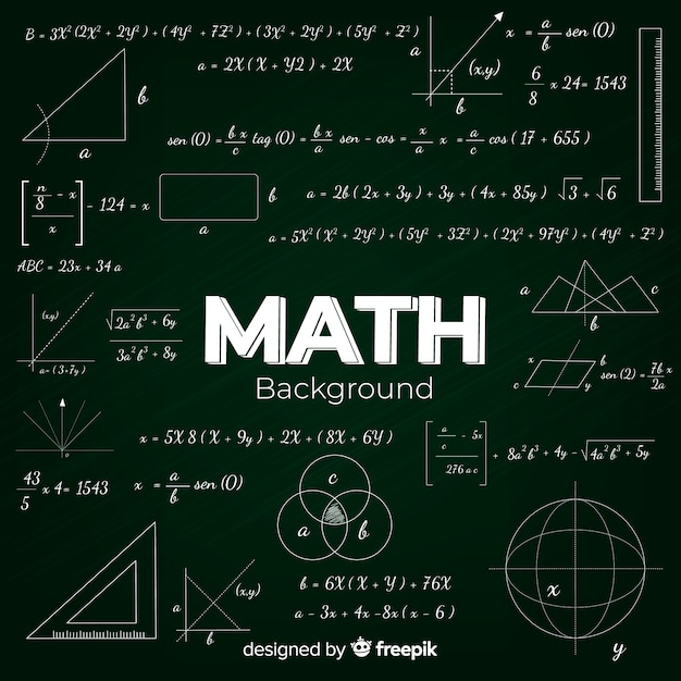 Free Vector realistic math chalkboard background