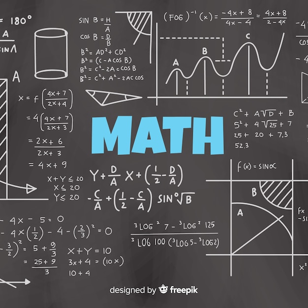 Free Vector realistic math chalkboard background