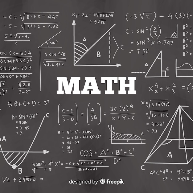 Free vector realistic math chalkboard background