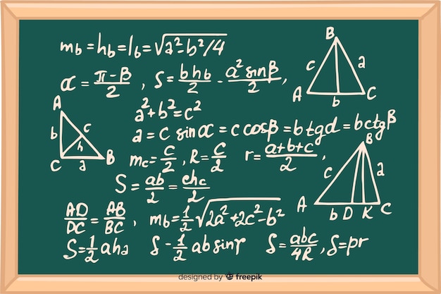 Free Vector realistic math chalkboard background